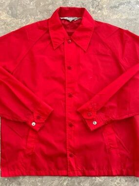 Vintage 1980s Kmart Red Coach Jacket M Made USA Snap Front